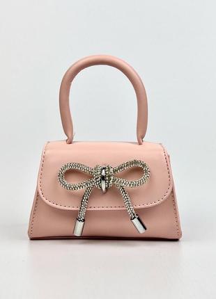 Рожева міні сумочка зі стразами2 фото