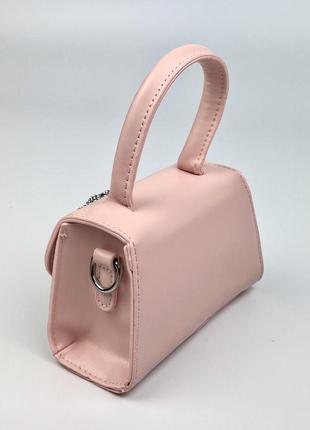 Рожева міні сумочка зі стразами6 фото