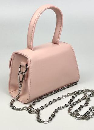 Рожева міні сумочка зі стразами5 фото