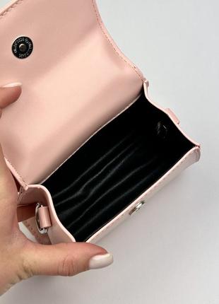 Розовая мини сумочка со стразами7 фото
