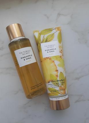 Набір victorias secret лосьйон + міст pineapple shea вікторія сікрет4 фото