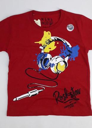 Стильна футболка дитяча для хлопчика kiki 23103 128-146см(р) червоний