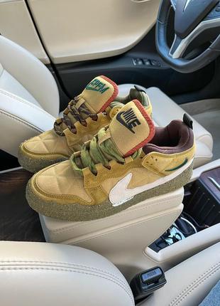 Крутые мужские кроссовки nike dunk x cpfm cactus plant бежевые1 фото