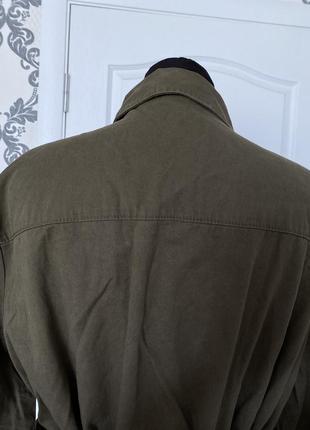 Гарна куртка сорочка під пасок з карманами колір хакі 16 ххл5 фото