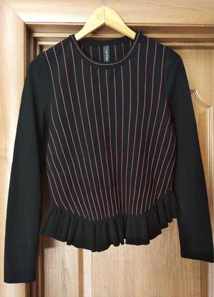 Трикотажный свитер marc cain в полоску джемпер пуловер лонгслив кофта блуза трикотаж вискоза пуловер3 фото