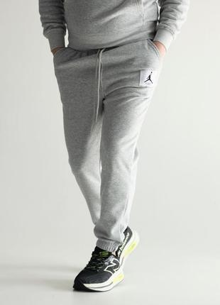 Спортивні штани чоловічі сірі (меланжеві) jordan8 фото