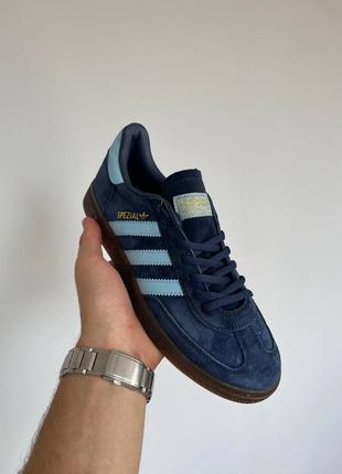 Кроссовки мужские в стиле adidas handball spezial blue адидас хендбол спешиал спезиал синие2 фото