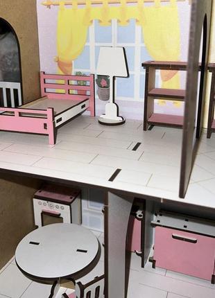 Ляльковий будиночок для lol із кольоровими стінами, ліфтом і меблями в подарунок2 фото