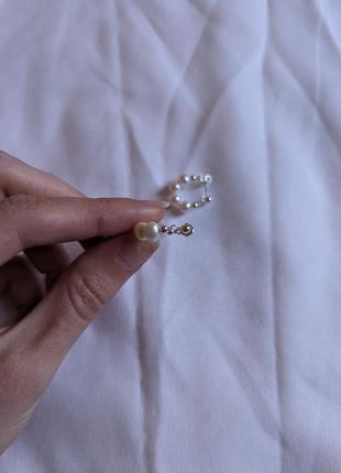 Срібні сережки з натуральних перлин, перлинні сережки, сережки з перлами7 фото