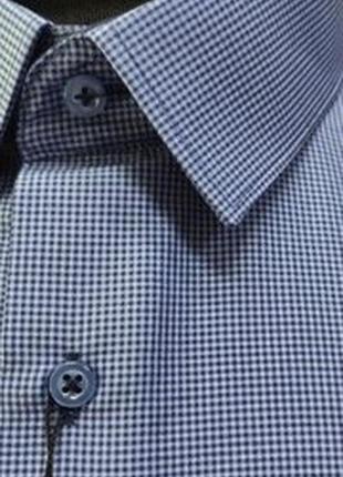 Рубашки шведка мужская berluti тёмно-синяя с клеткой, батал 3xl,4xl,6xl