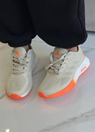 Женские костюмы бежевые с оранжевым adidas cloudfoom beige orange6 фото