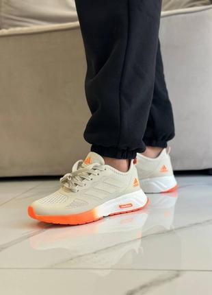 Женские костюмы бежевые с оранжевым adidas cloudfoom beige orange5 фото