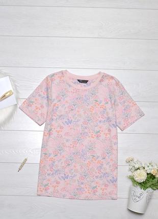 Красива футболка в квітковий принт котон m&s collection.