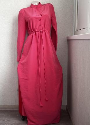 Красивое длинное платье платья розового цвета2 фото