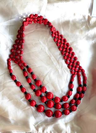 Этничное ожерелье, украинское ожерелье, кораллы, винтаж2 фото
