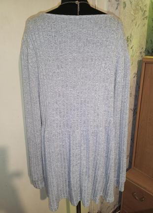 Стильная,трикотажная-стрейч блузка в рубчик,батал,большого размера,shein3 фото