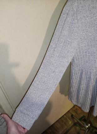 Стильная,трикотажная-стрейч блузка в рубчик,батал,большого размера,shein6 фото