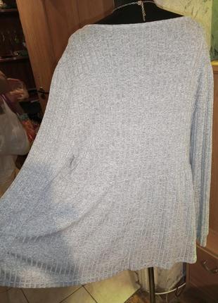 Стильная,трикотажная-стрейч блузка в рубчик,батал,большого размера,shein4 фото