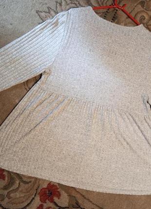 Стильная,трикотажная-стрейч блузка в рубчик,батал,большого размера,shein7 фото