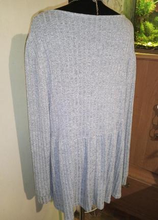 Стильная,трикотажная-стрейч блузка в рубчик,батал,большого размера,shein8 фото