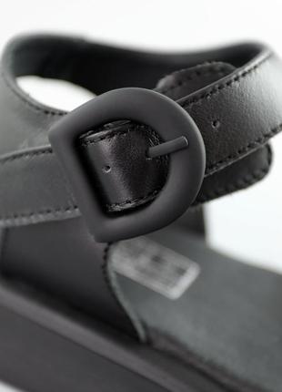 Стильные черные женские сандалии на толстой подошве, кожа кожи-женская обувь на лето5 фото