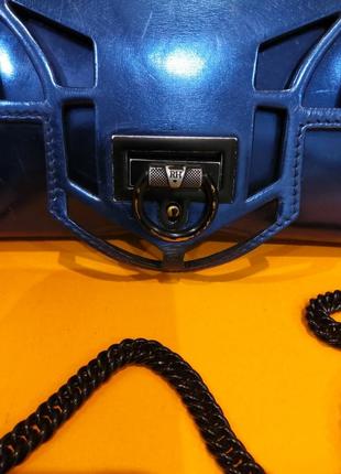 Синяя сумка из итальянской кожи reece hudson2 фото