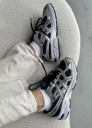 Текстильні кросівки asics gel-1130 black/silver6 фото