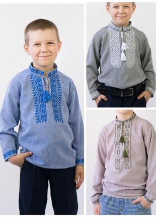 Вишиванка льон для хлопчика, сорочка рубашка вишита, вышиванка лён, сорочка рубашка вышитая1 фото