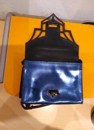 Синяя сумка из итальянской кожи reece hudson8 фото