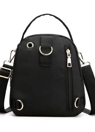 Рюкзак сумка чорна з рослинним принтом7 фото