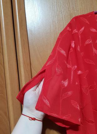 Интересный костюм оттенок красного, майка + накидка, легкая маечка и кардиган на пуговицах4 фото