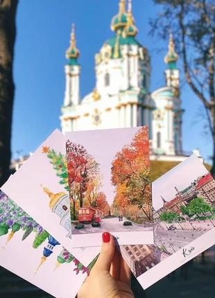 Set of 4 kyiv postcards1 фото