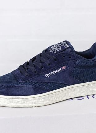 Розпродаж! reebok classic кросівки кеди чоловічі замшеві замша весняні осінні демісезонні демісезон відмінна якість низькі сині