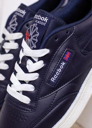 Распродажа! reebok classic кроссовки мужские кеды кожаные кожа отличное качество весенние осенние демисезонные демисезон низкие синие с белым7 фото