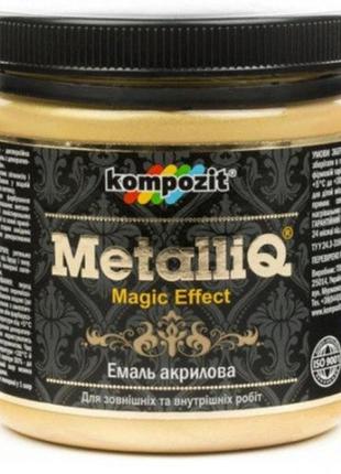 Фарба-емаль акрилова золото 500мл "metalliq kompozit"1 фото