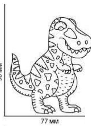 Фігура різьблена для декору (фанера 4мм) динозавр №1 (77х90мм)