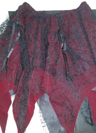 Бархатная юбка ведьмы на хеллоуин больших размеров 50-52 (хл)
