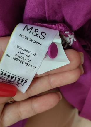 Per una від m&s котонова блуза топ колір фуксія на короткий рукав4 фото