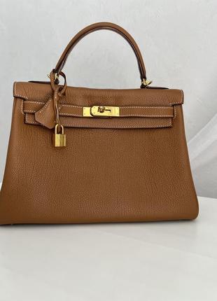 Сумка оригинал hermes kelly togo camel