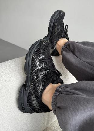 Текстильные кроссовки asics gel-1130 triple black4 фото