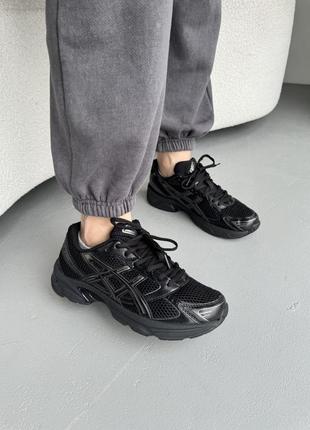 Текстильные кроссовки asics gel-1130 triple black1 фото