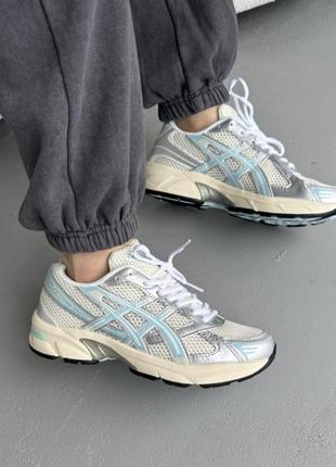 Женские текстильные кроссовки asics gel-1130 silver/blue