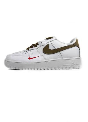 👟nike air force 1 (білі з коричневим)