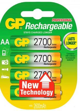 Акумулятори aa gp 2700 mah 4шт (r6) nimh (gp270aahc-2pl4),v 1.2