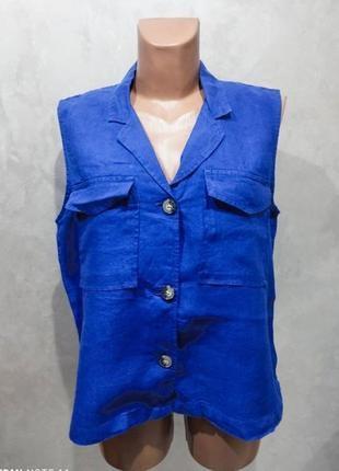 Льняная блуза-рубашка для современного образа уникального английского бренда marks &amp; spencer3 фото