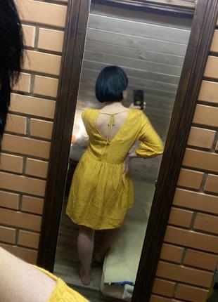 Сукня а-силуету темно-жовта h&m2 фото