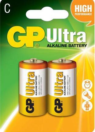 Батарейки gp c (lr14) ultra alcaline 1.5v 2шт