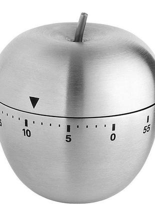 Кухонний таймер механічний tfa "apple" d=63мм, h=71мм silver