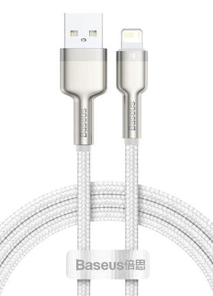 Usb кабель lightning baseus cafule metal data cable 2,4a 1m wh...