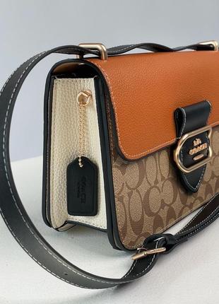 Сумка кросс боді premium coach morgan shoulder bag in colorblock signature canvas2 фото